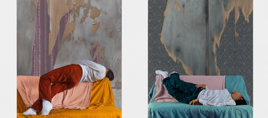 Dhewadi Hadjab,Untitled 2022, Huile sur toil 50 x 40 cm, Romain Darnaud